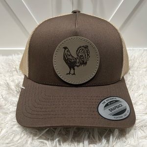 Gallo Giro Rooster, laser engraved trucker hat.